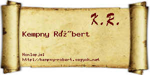 Kempny Róbert névjegykártya